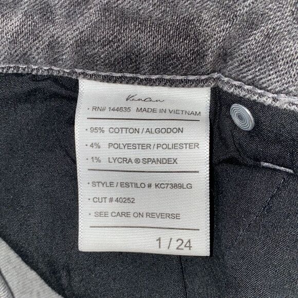 KanCan Strait Fit High Rise Skinny Distressed Button Fly Jeans Charcoal Wash - Picture 12 of 15